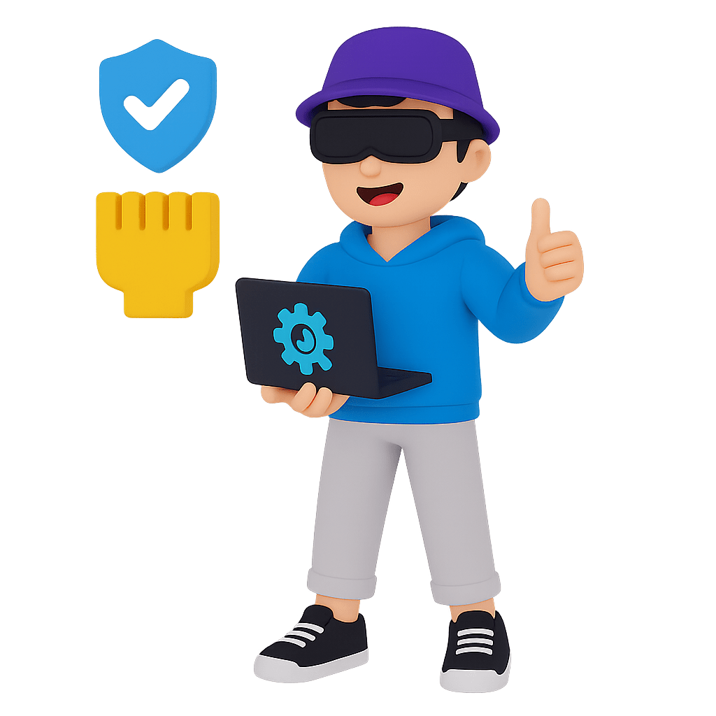 mobile game developer in VR interface